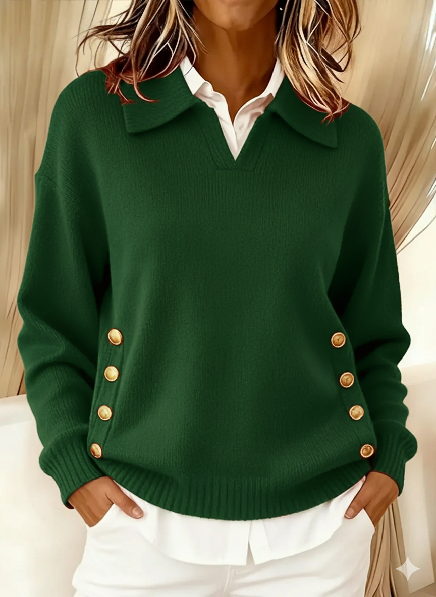 Erminia | Maglione con colletto polo bottonato