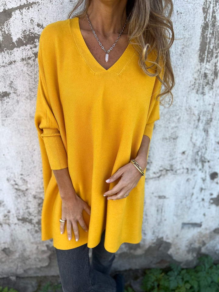 Grace™ - Maglione a collo a V confortevole a maniche lunghe