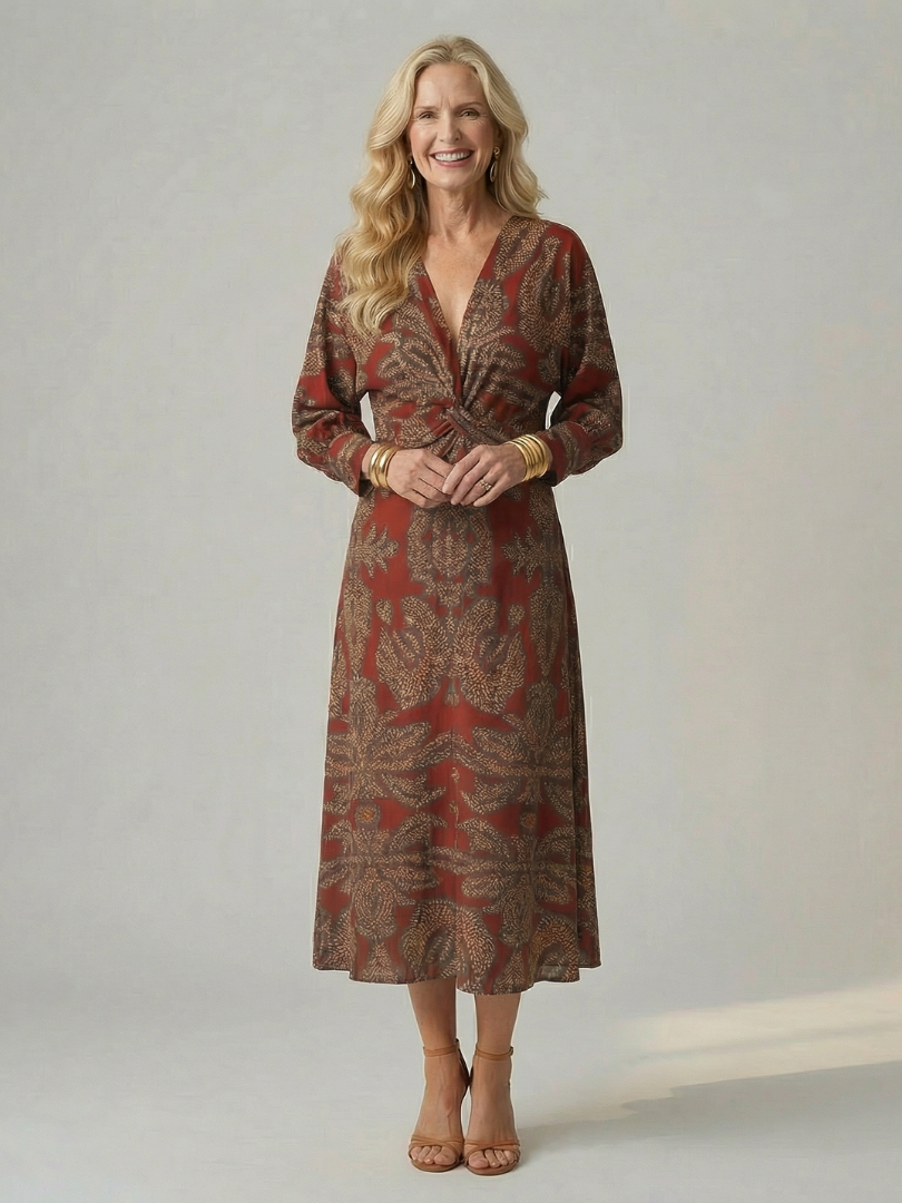 Lune | Abito Midi Wrap Naturale