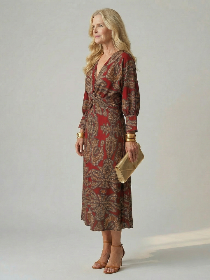 Lune | Abito Midi Wrap Naturale