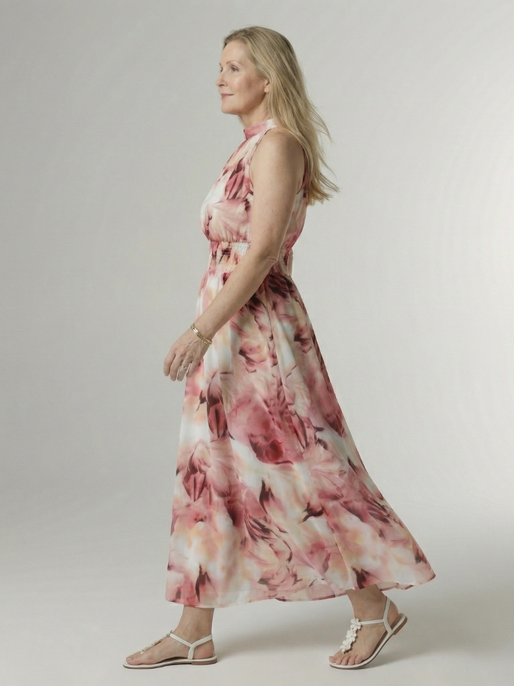 Sylin | Abito Midi con Scollatura Halter Arricciata