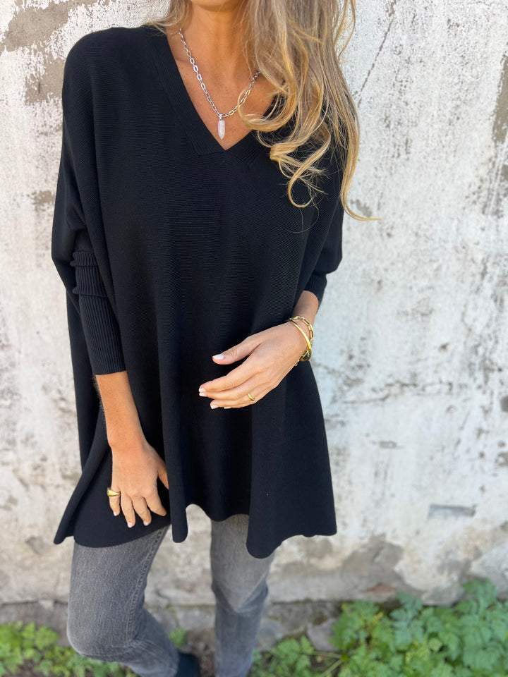 Grace™ - Maglione a collo a V confortevole a maniche lunghe