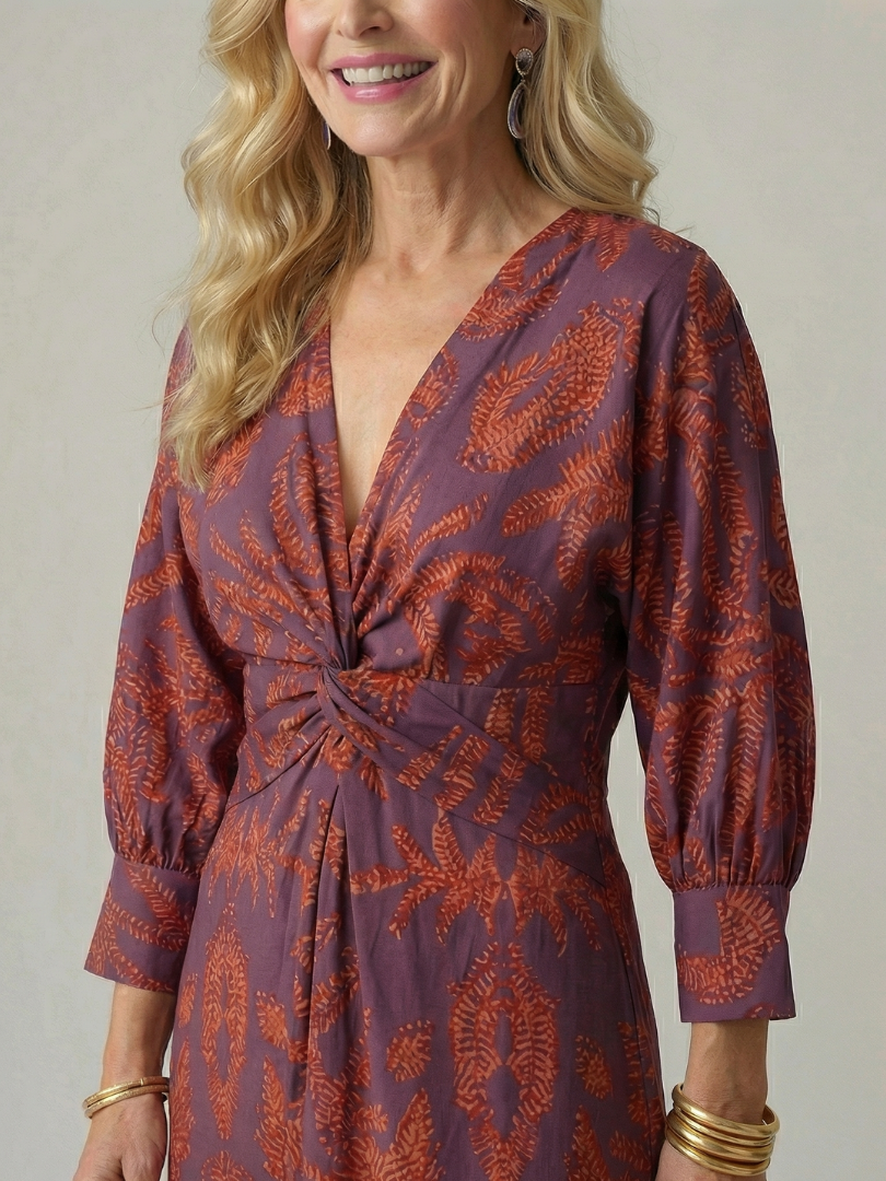 Lune | Abito Midi Wrap Naturale