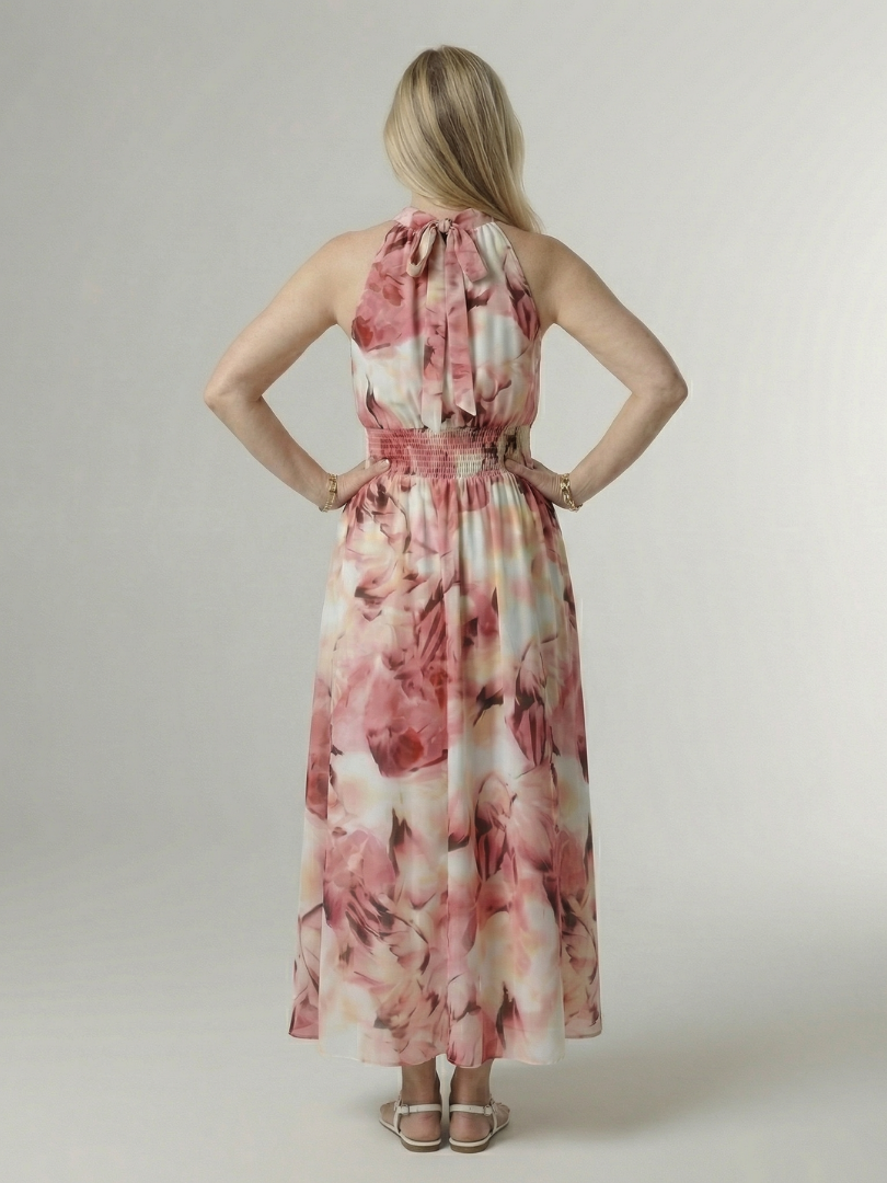 Sylin | Abito Midi con Scollatura Halter Arricciata