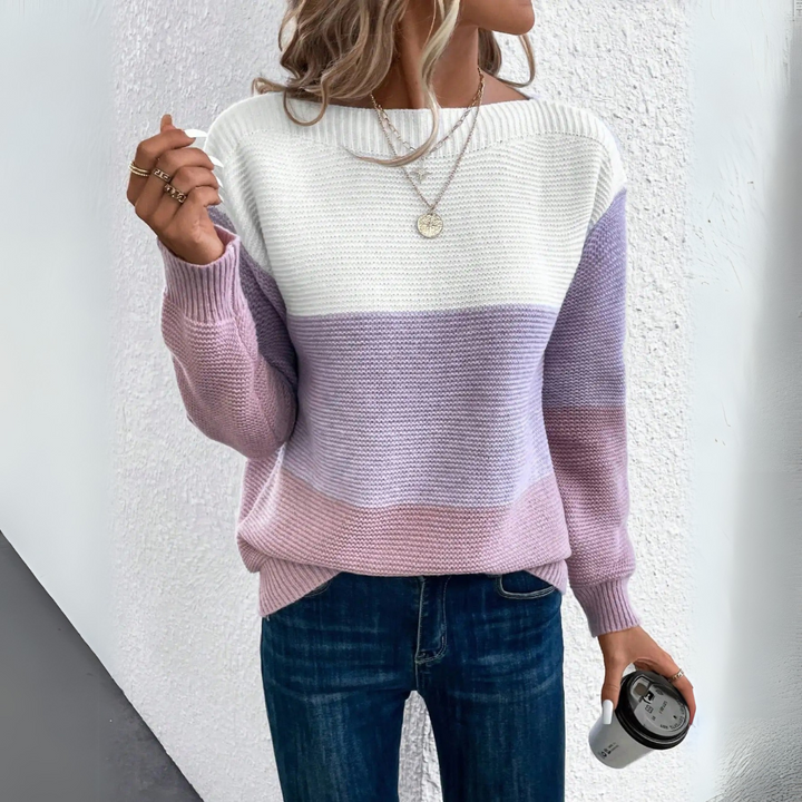 Clara | Maglione in Patchwork Elegante Tre Colori