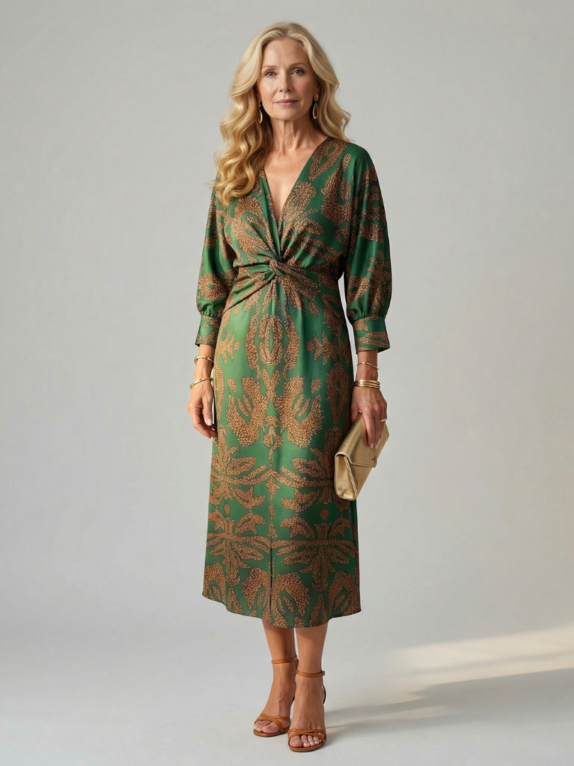 Lune | Abito Midi Wrap Naturale