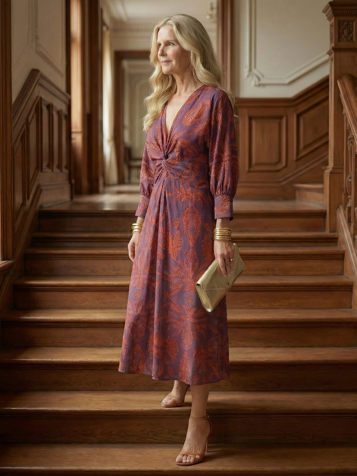 Lune | Abito Midi Wrap Naturale