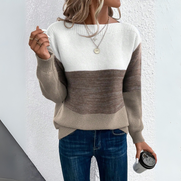 Clara | Maglione in Patchwork Elegante Tre Colori