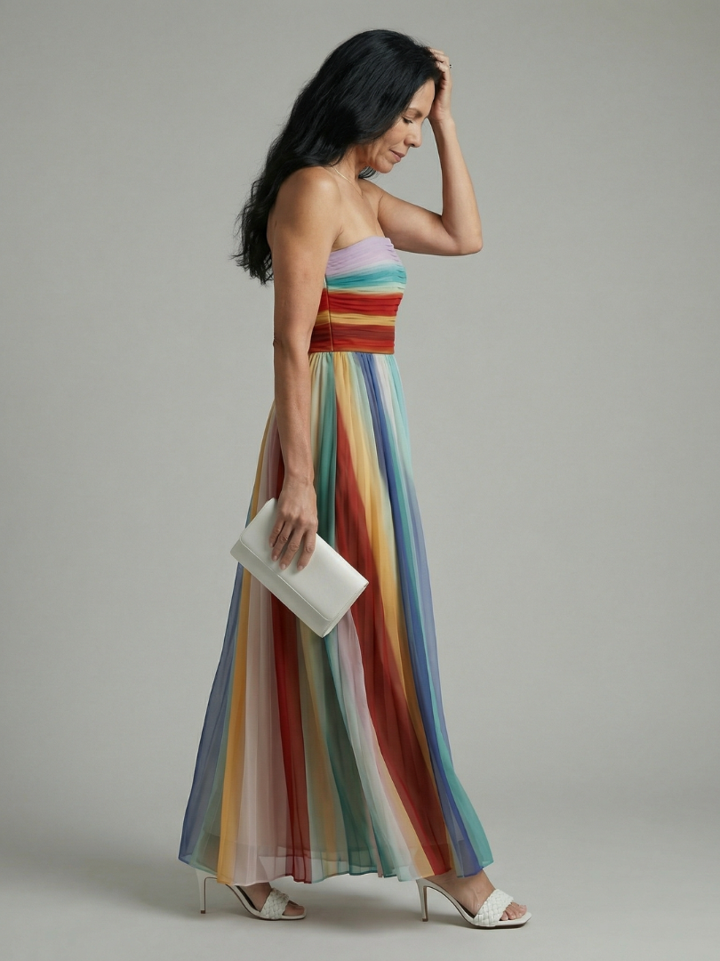 Sereine | Abito Maxi a Righe Leggere