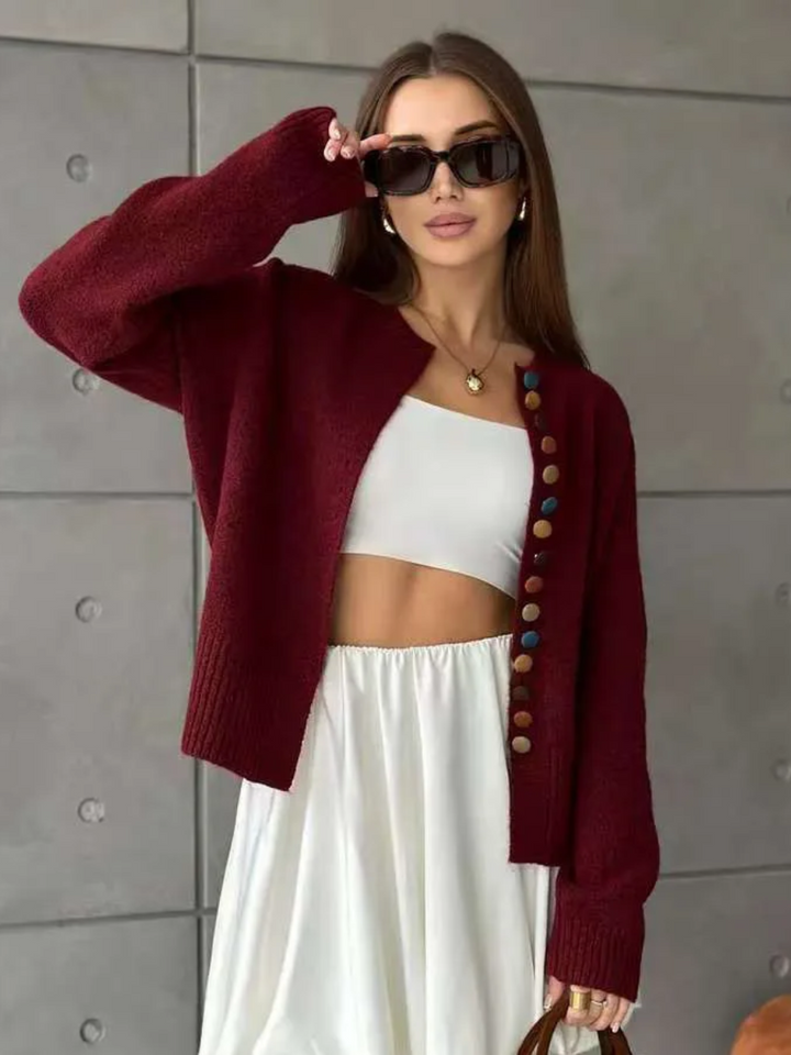LE NOELLE | CARDIGAN CON BOTTONI ACCENTUATI