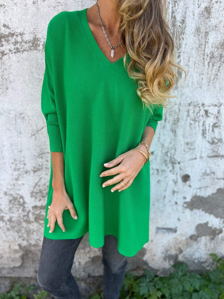 Grace™ - Maglione a collo a V confortevole a maniche lunghe