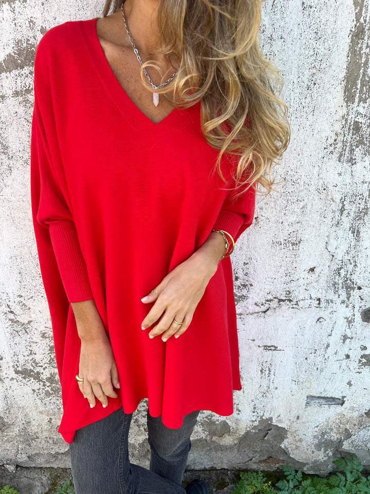 Grace™ - Maglione a collo a V confortevole a maniche lunghe