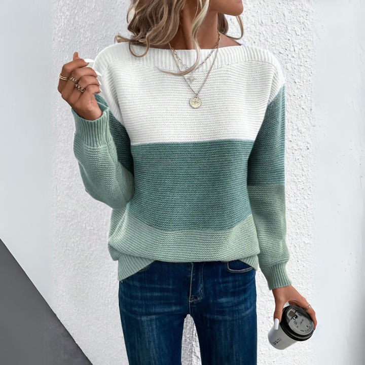 Clara | Maglione in Patchwork Elegante Tre Colori