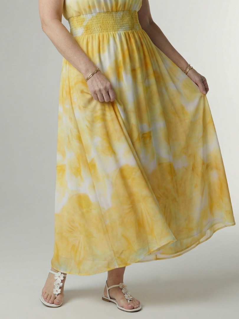 Sylin | Abito Midi con Scollatura Halter Arricciata