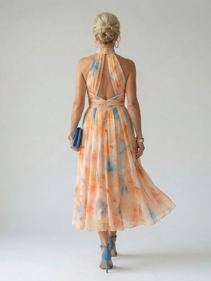Elin | Abito Midi con Collo Halter Morbido
