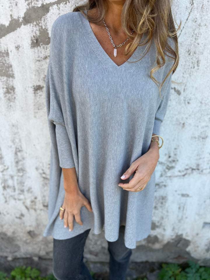 Grace™ - Maglione a collo a V confortevole a maniche lunghe