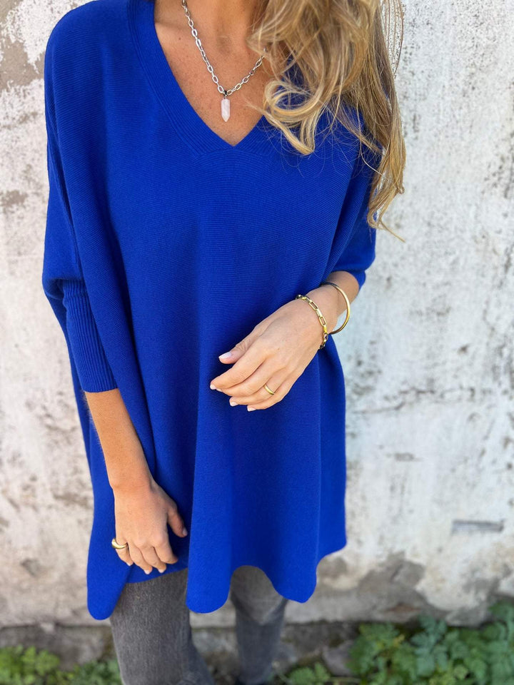 Grace™ - Maglione a collo a V confortevole a maniche lunghe