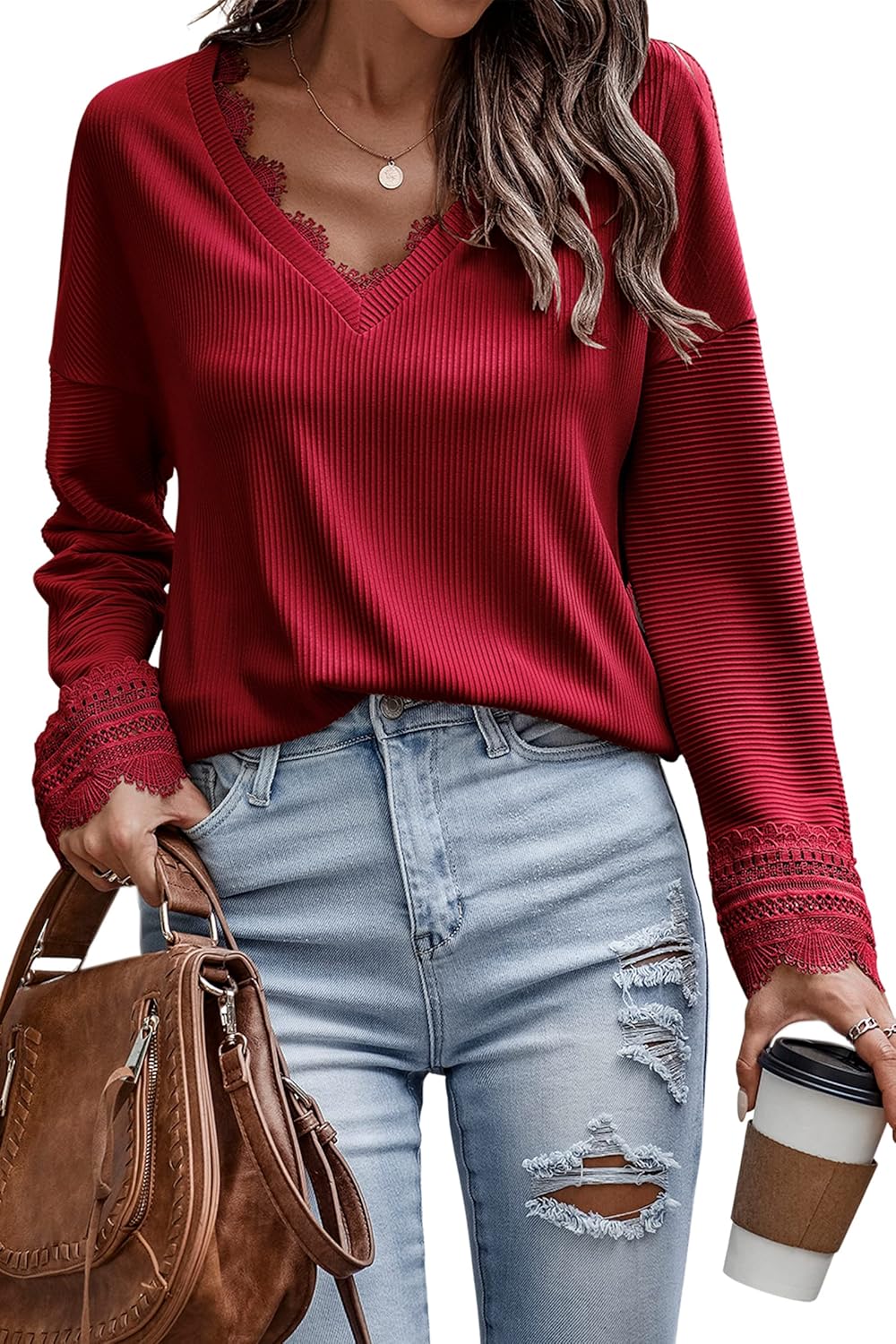 Olivia™ - Maglione lungo con scollo a V elegante