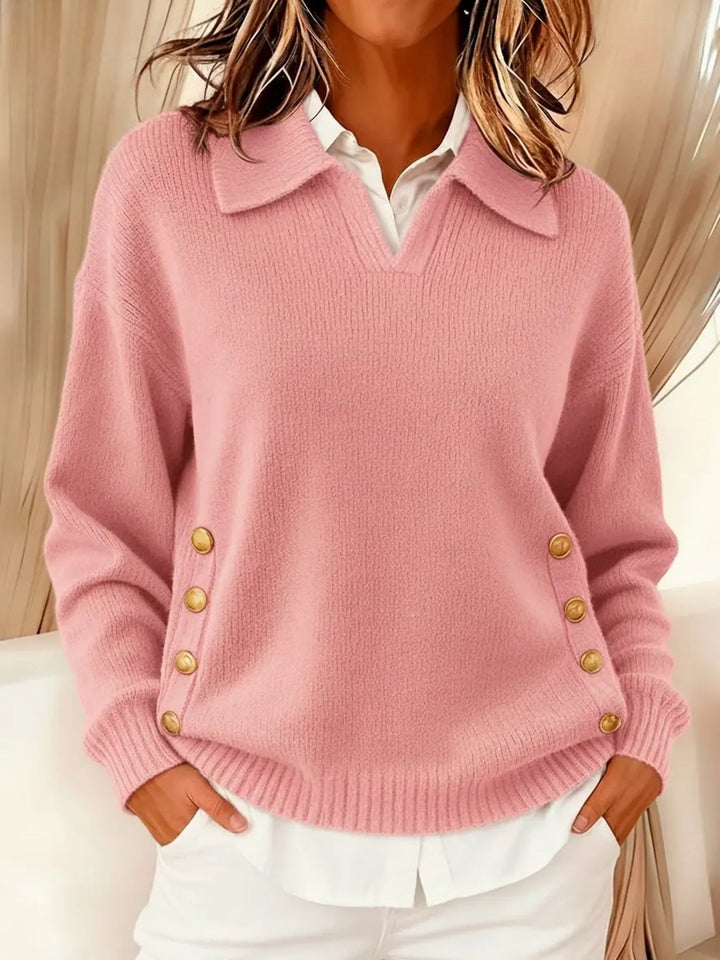 Erminia | Maglione con colletto polo bottonato