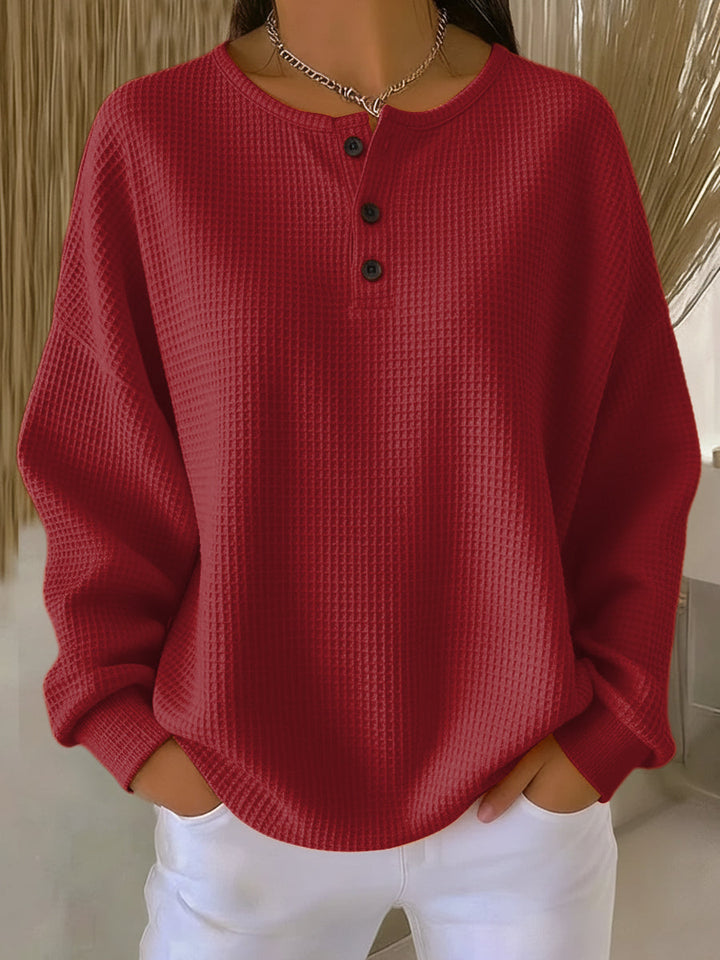 Miranda | Maglione a coste con collo Henley
