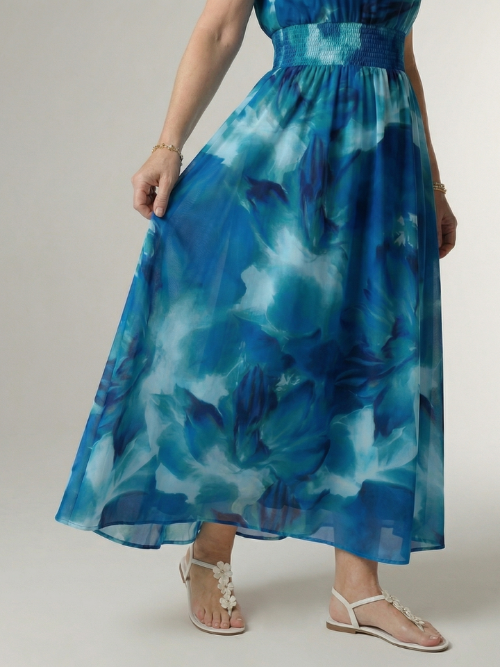 Sylin | Abito Midi con Scollatura Halter Arricciata