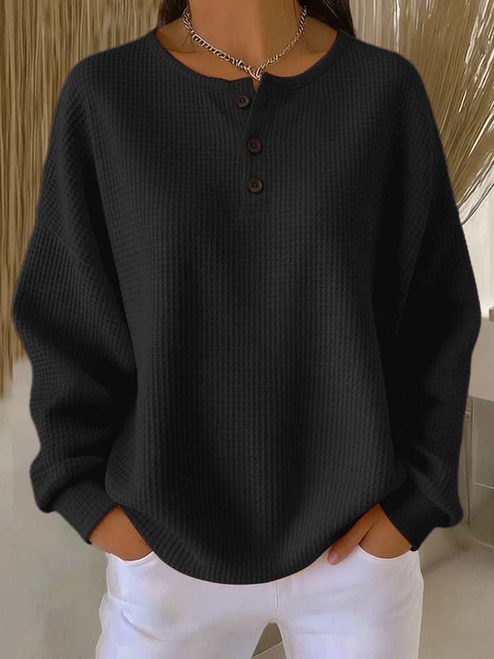 Miranda | Maglione a coste con collo Henley