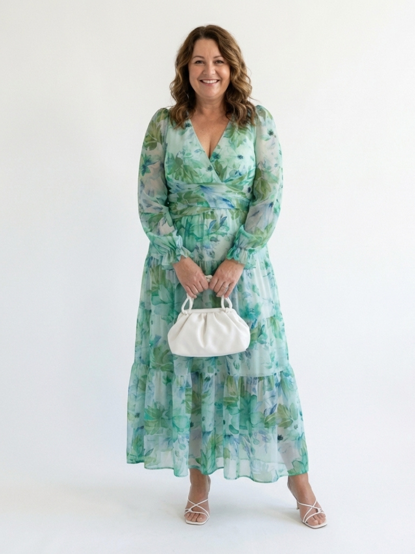 Althea | Abito Maxi Floreale a Maniche Lunghe