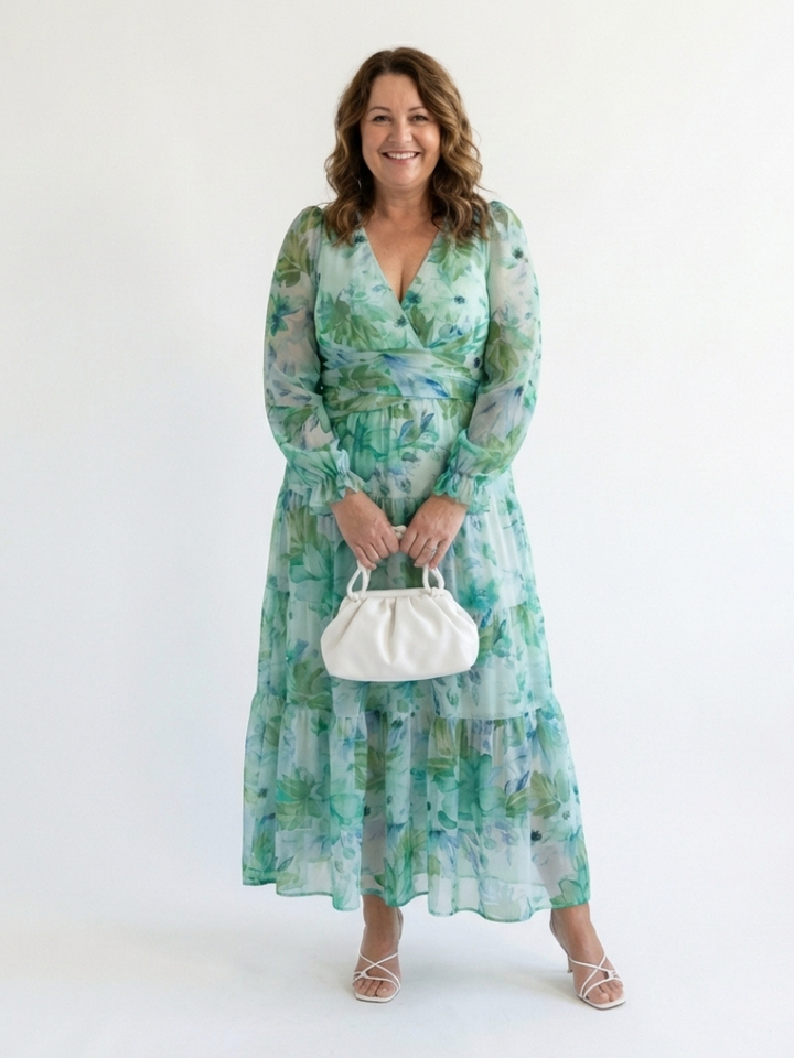 Althea | Abito Maxi Floreale a Maniche Lunghe