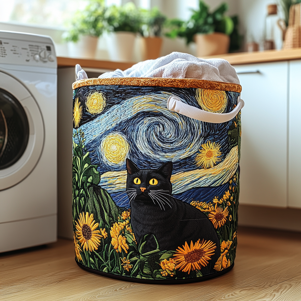 Gatto Birichino | Cesto portaoggetti trapuntato
