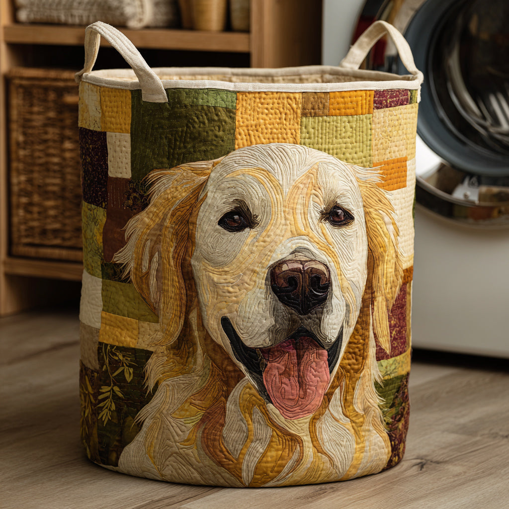 Dolce Golden Retriever | Cesto portaoggetti trapuntato