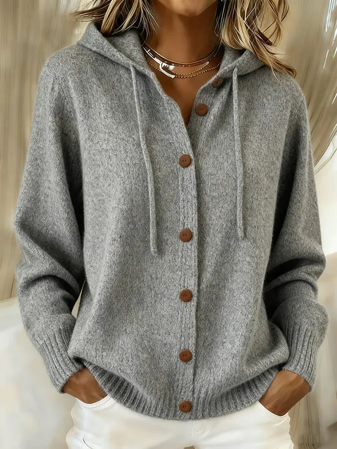 Bettina | Cardigan con cappuccio bottonato
