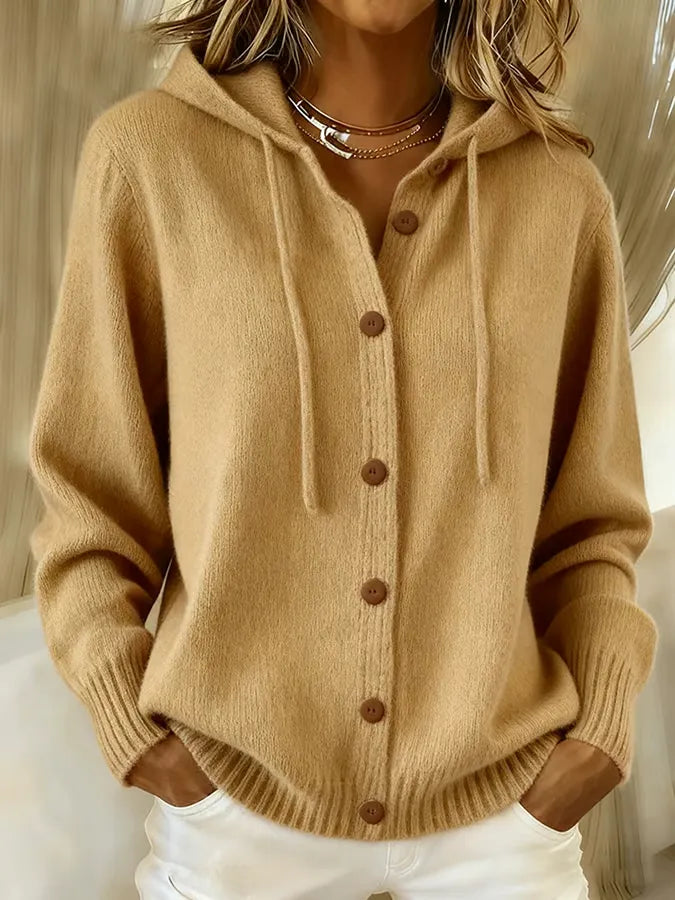 Bettina | Cardigan con cappuccio bottonato