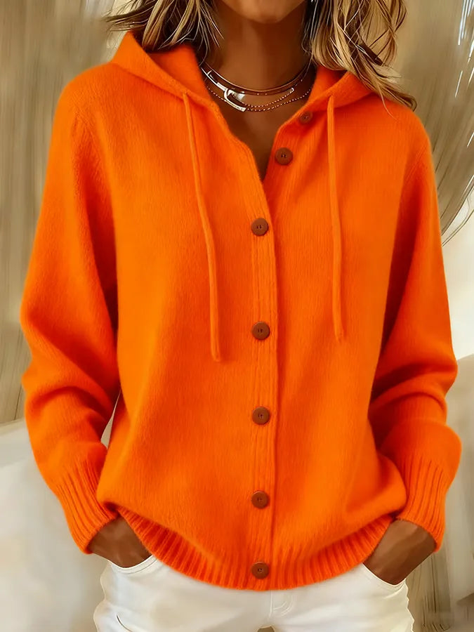 Bettina | Cardigan con cappuccio bottonato