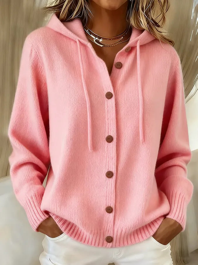 Bettina | Cardigan con cappuccio bottonato