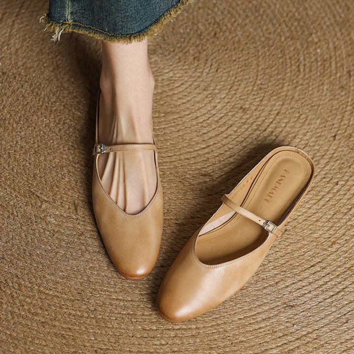 Bianca | Mules Mary Jane a Punta Mandorla