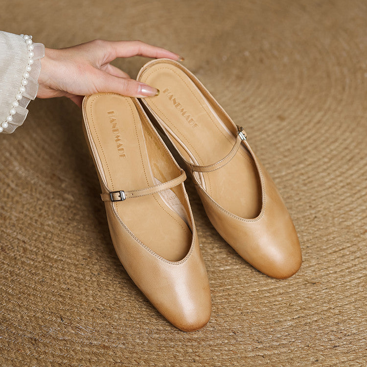 Bianca | Mules Mary Jane a Punta Mandorla