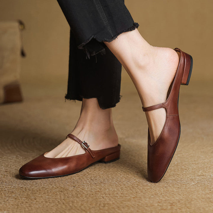 Bianca | Mules Mary Jane a Punta Mandorla