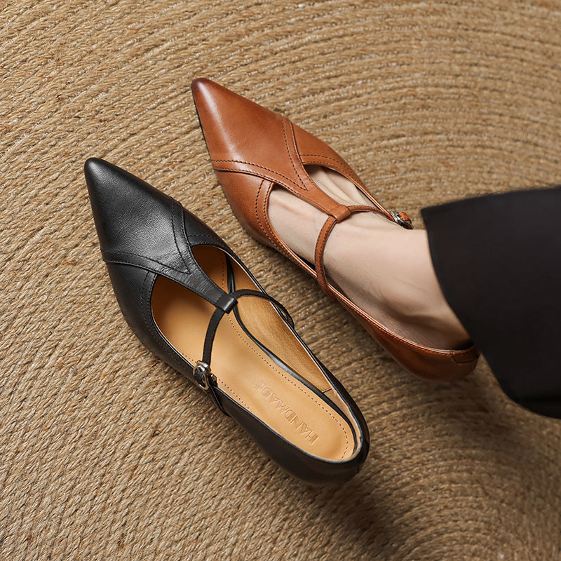 Scarpe con tacco Aveline in pelle a T