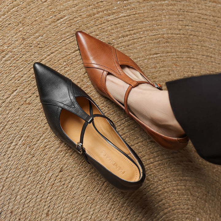 Scarpe con tacco Aveline in pelle a T
