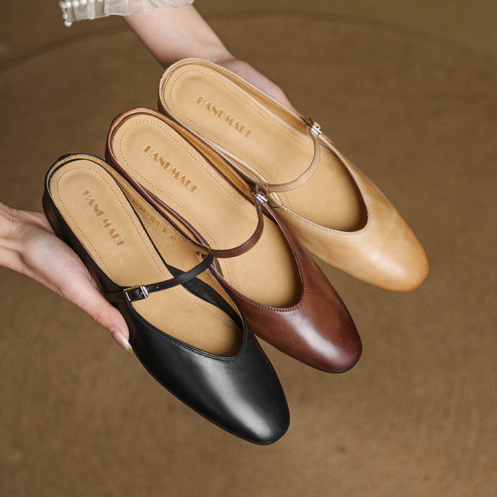 Bianca | Mules Mary Jane a Punta Mandorla