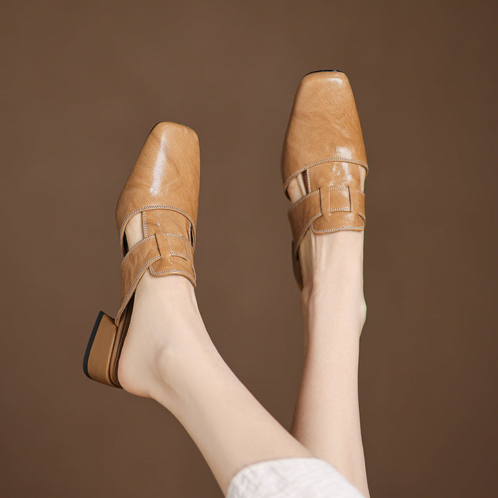 Carolina | Mules con Cinturino e Punta Quadrata