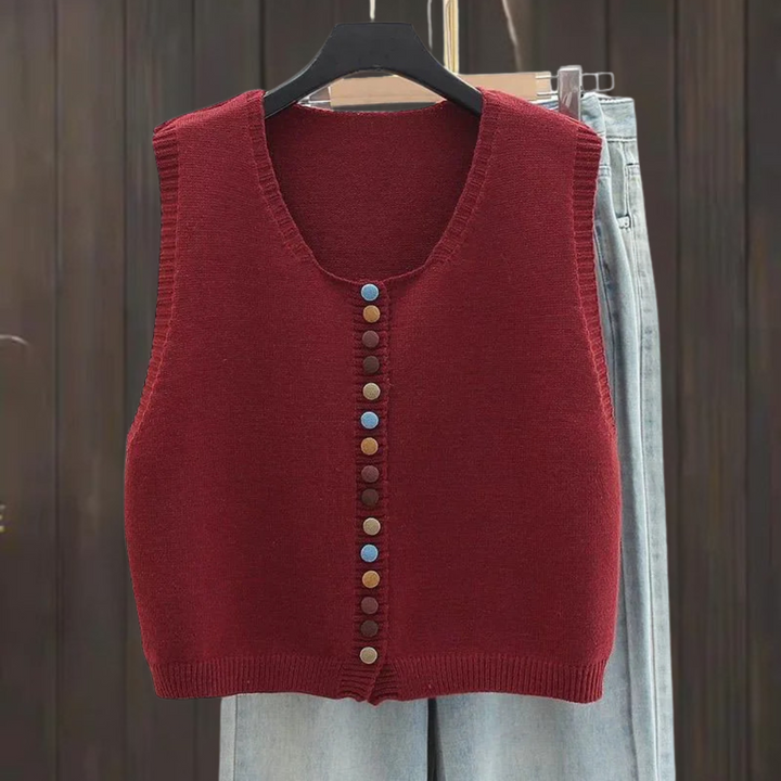 LE MARIBEL | GILET TRICOT CON BOTTONI COLORATI