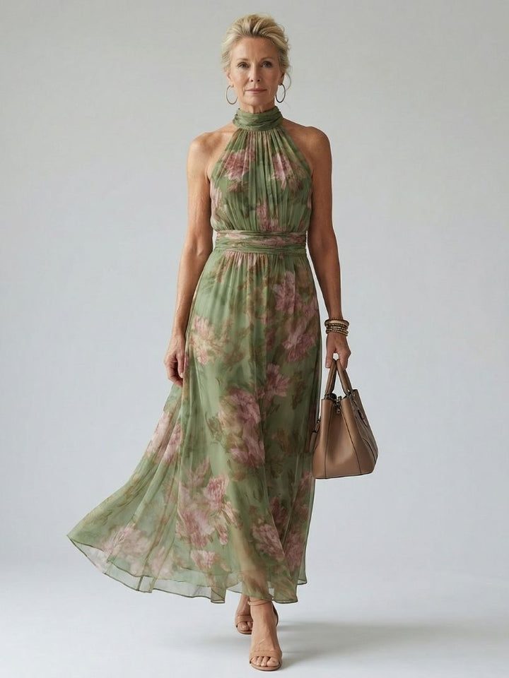 Mirelle | Abito Midi con Scollatura Halter Arricciata