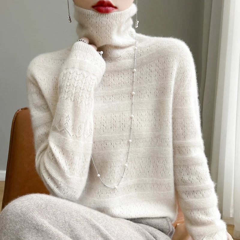 Aria™ - Maglione Collo Alto di Alta Gamma Morbido