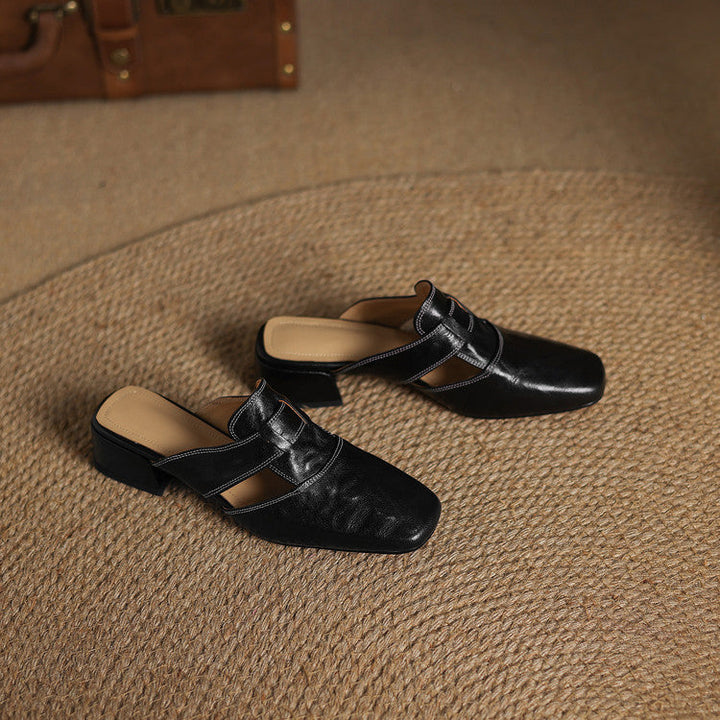 Carolina | Mules con Cinturino e Punta Quadrata