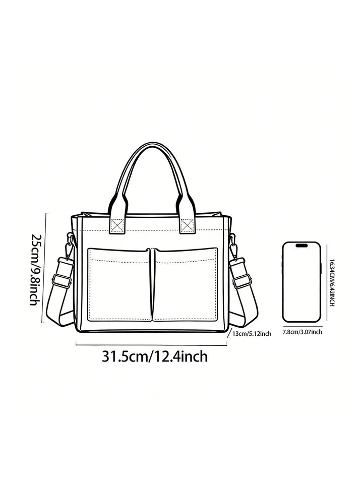 Sac en velours côtelé beige avec imprimé pattes de chien et os, grande capacité, plusieurs poches, sac à bandoulière pour le travail