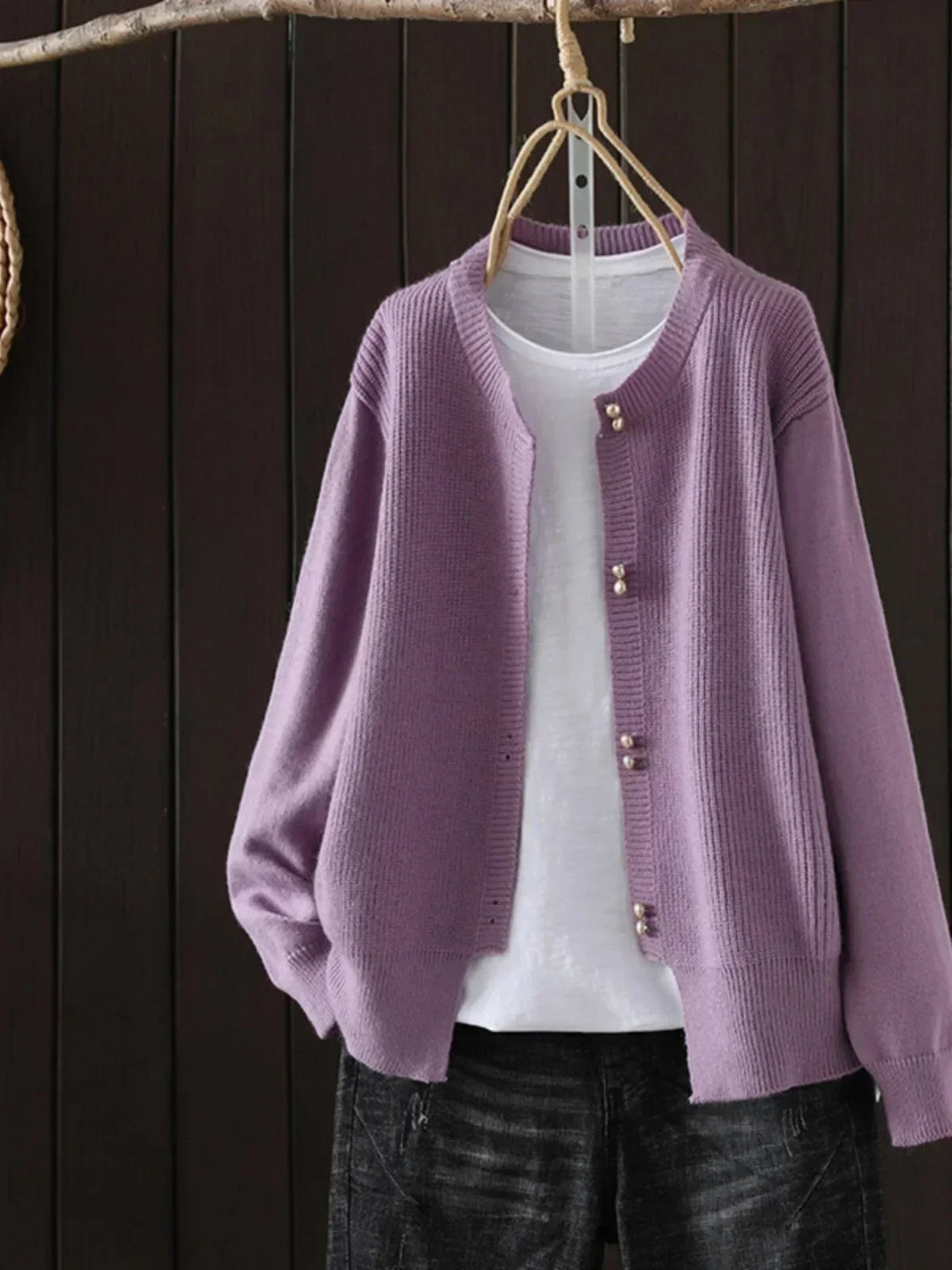 ELARA | CARDIGAN CON BOTTONI PERLATI