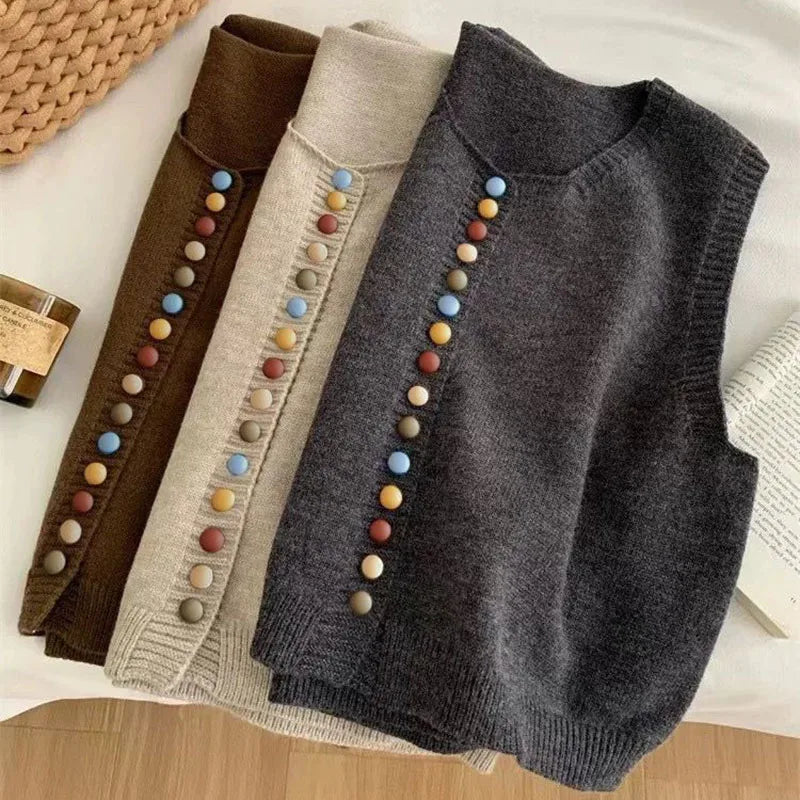 LE MARIBEL | GILET TRICOT CON BOTTONI COLORATI