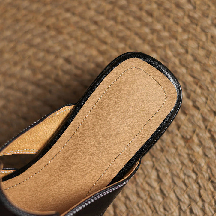 Carolina | Mules con Cinturino e Punta Quadrata