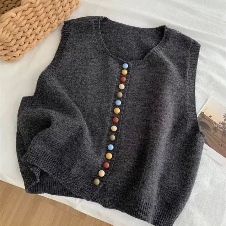 LE MARIBEL | GILET TRICOT CON BOTTONI COLORATI